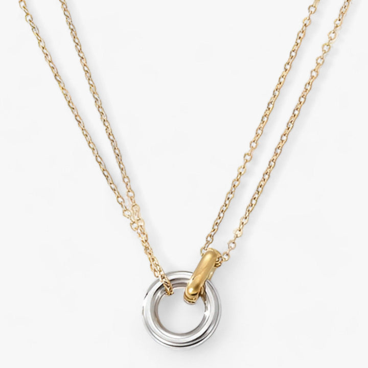 ELENA | Gouden Ketting met Cirkelhanger-Kettingen-Calora-Twee kleuren-Calora