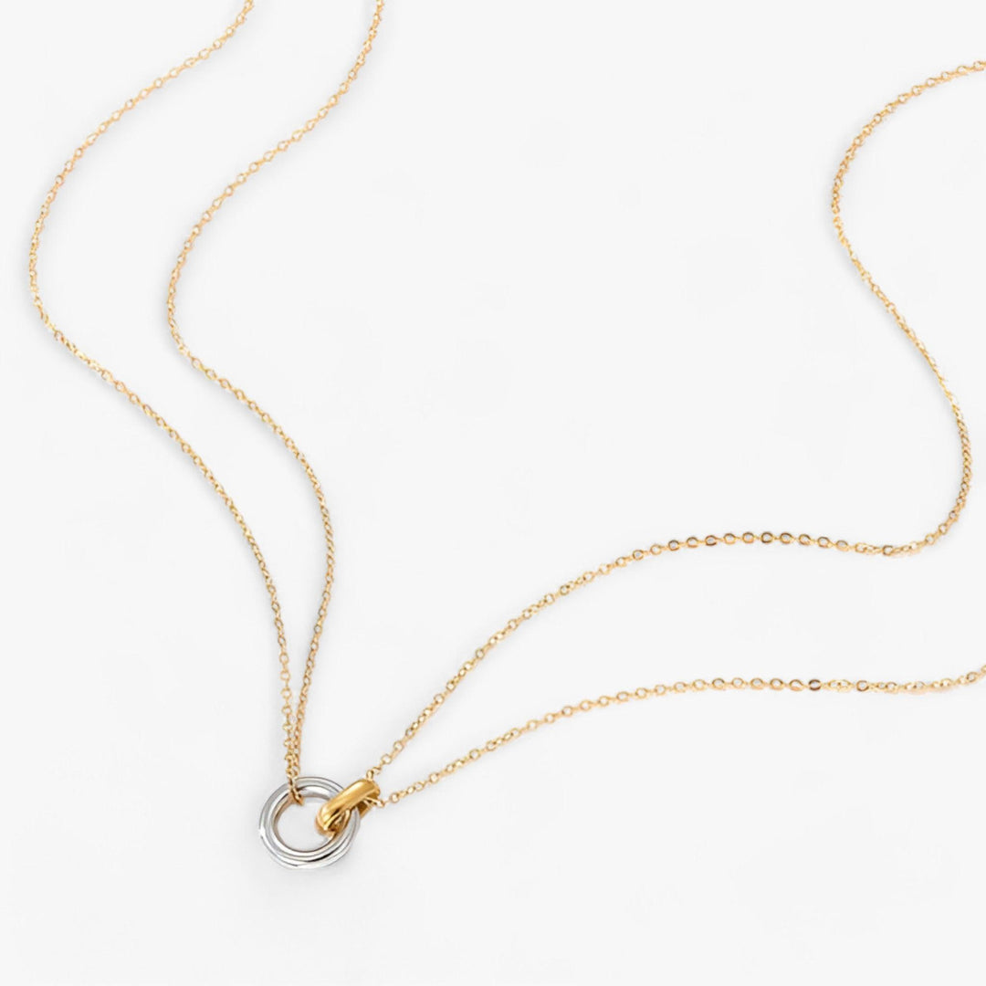 ELENA | Gouden Ketting met Cirkelhanger-Kettingen-Calora-Twee kleuren-Calora