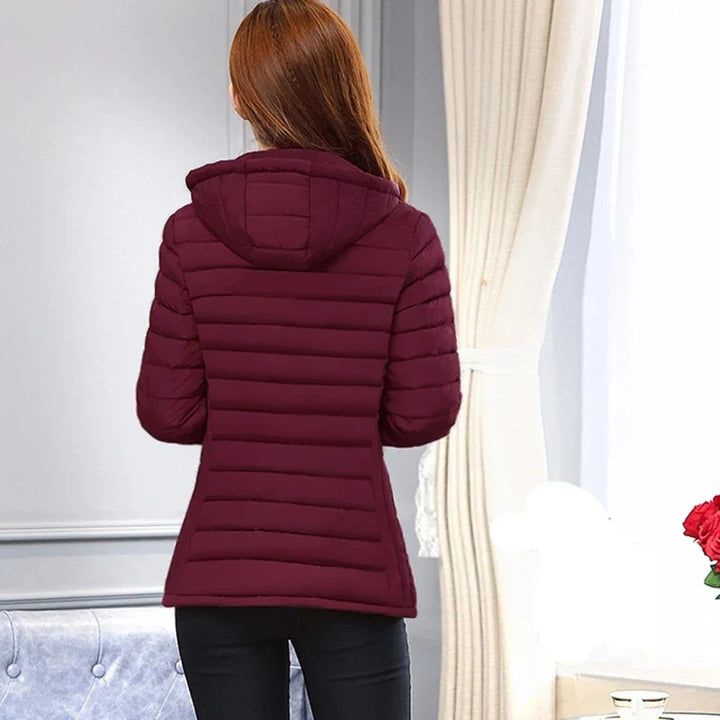 Eliane | Winterjas dames warme parka jas-Zomer Jassen-Calora-Rood-S-Calora