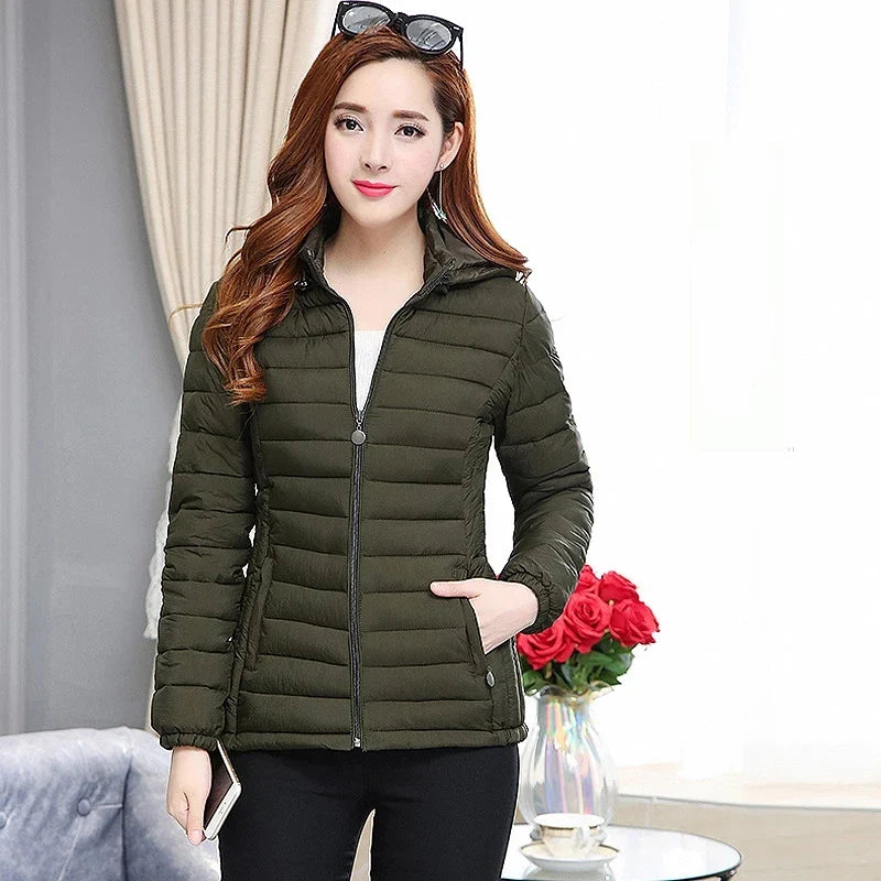 Eliane | Winterjas dames warme parka jas-Zomer Jassen-Calora-Rood-S-Calora
