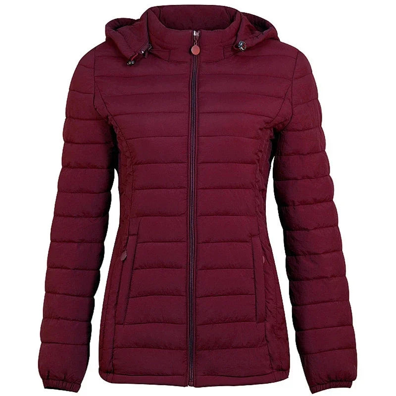Eliane | Winterjas dames warme parka jas-Zomer Jassen-Calora-Rood-S-Calora