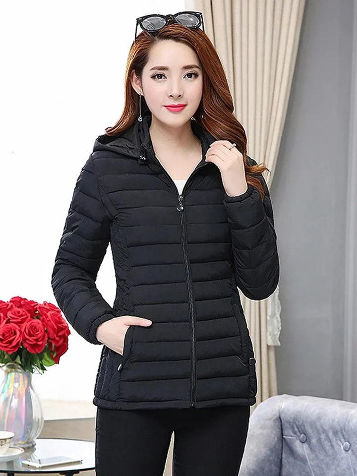 Eliane | Winterjas dames warme parka jas-Zomer Jassen-Calora-Zwart-S-Calora
