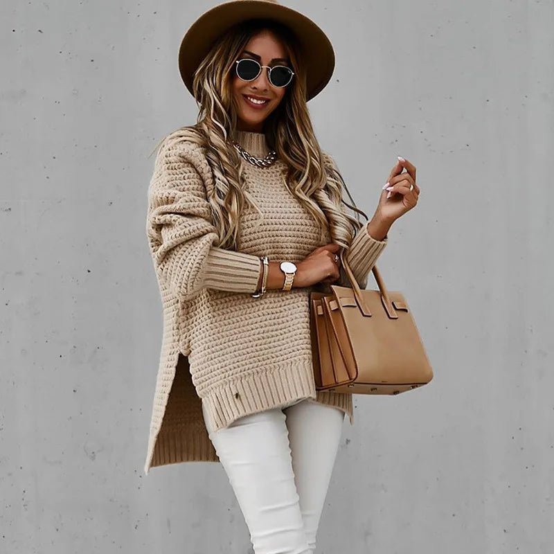 Elisa | Warme Winter Trui-Truien-Calora-Khaki-XS-Calora