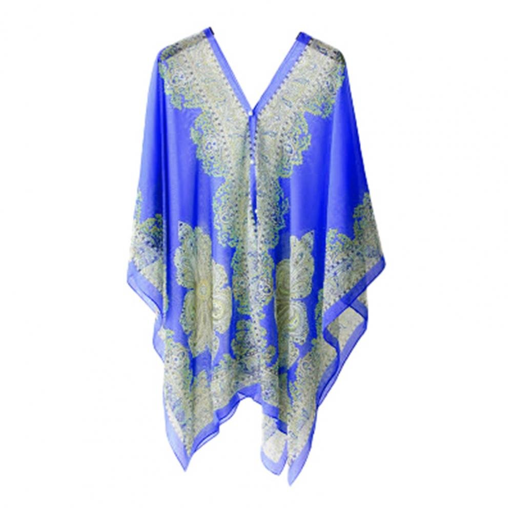 Elliora | Uv-Bescherming Poncho Coverup Strand Sjaal-NA-Calora-Blauw-Calora