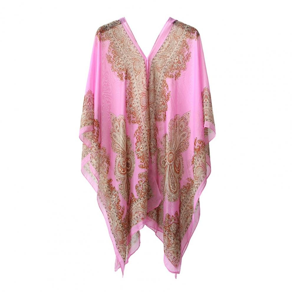 Elliora | Uv-Bescherming Poncho Coverup Strand Sjaal-NA-Calora-Donkerroze-Calora