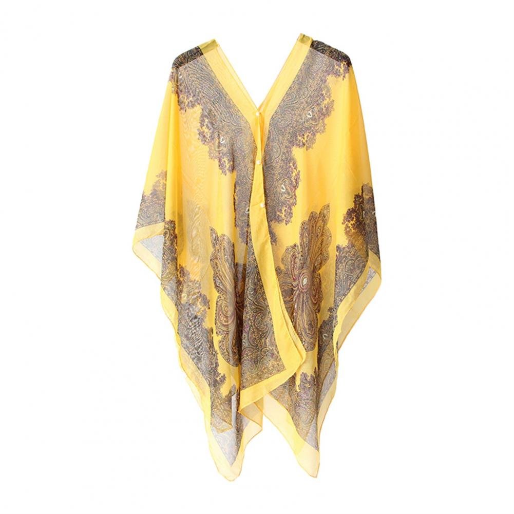 Elliora | Uv-Bescherming Poncho Coverup Strand Sjaal-NA-Calora-Geel-Calora