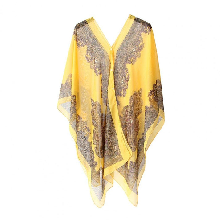 Elliora | Uv-Bescherming Poncho Coverup Strand Sjaal-NA-Calora-Geel-Calora