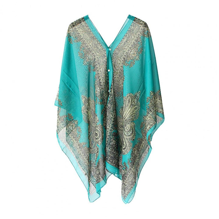 Elliora | Uv-Bescherming Poncho Coverup Strand Sjaal-NA-Calora-Groen-Calora