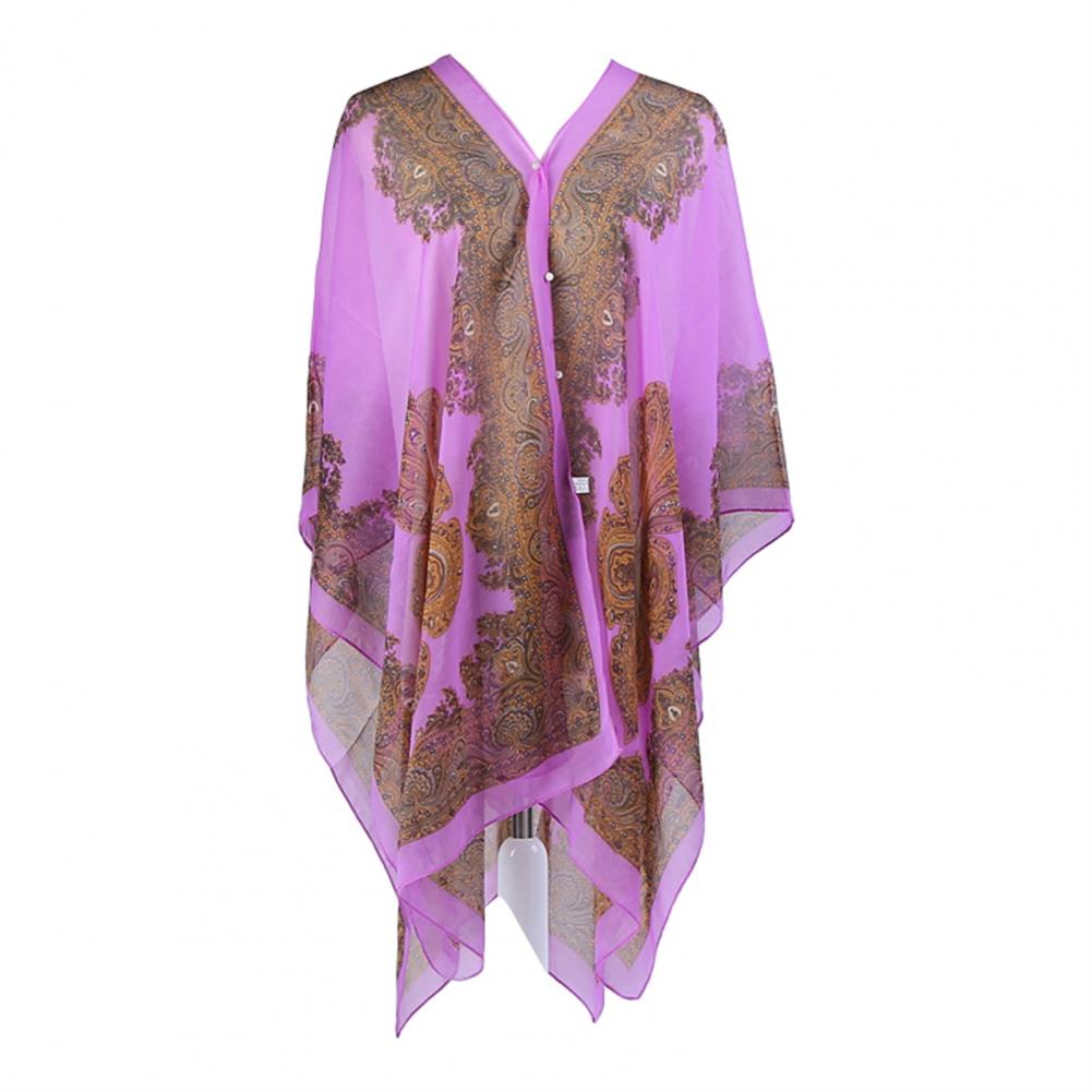 Elliora | Uv-Bescherming Poncho Coverup Strand Sjaal-NA-Calora-Paars-Calora