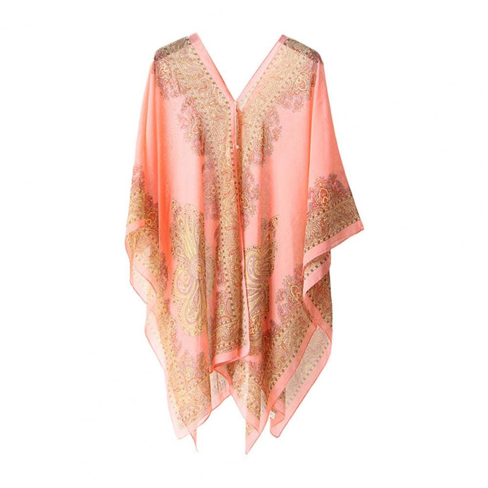 Elliora | Uv-Bescherming Poncho Coverup Strand Sjaal-NA-Calora-Watermeloen Rood-Calora