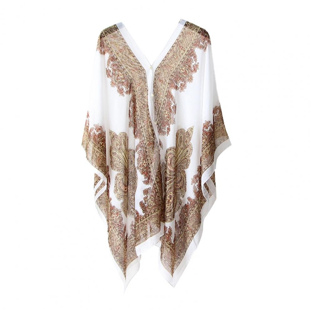 Elliora | Uv-Bescherming Poncho Coverup Strand Sjaal-NA-Calora-Wit-Calora