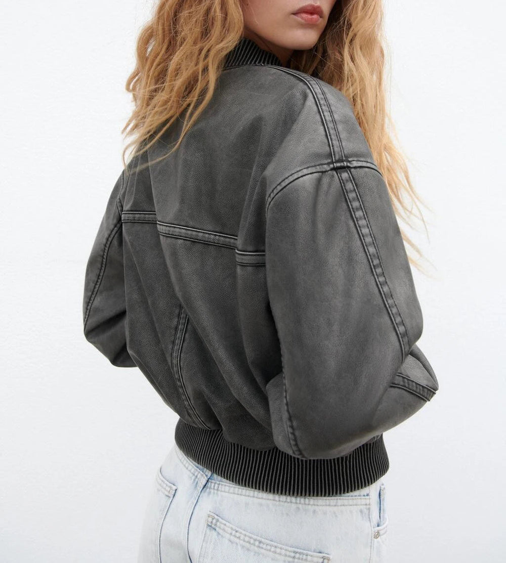 Eloisé | Vintage Leren Bomber Jas-Leren Jassen-Calora-XS-Calora