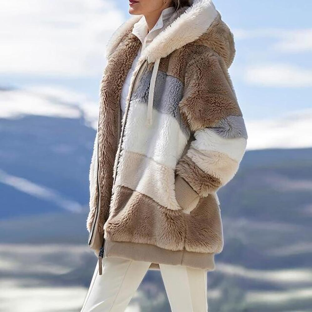Eluna | Fluffy Warme winter Jas-Zomer Jassen-Calora-Blauw-S-Calora