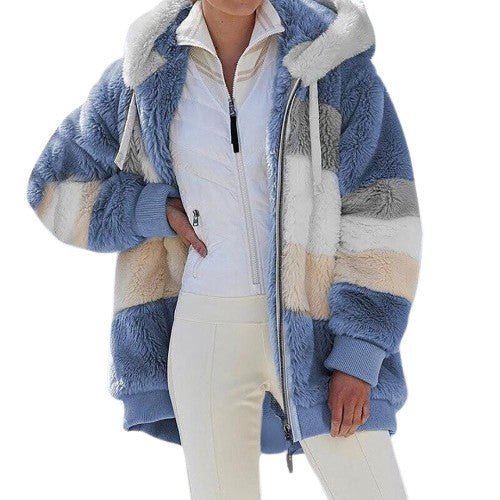 Eluna | Fluffy Warme winter Jas-Zomer Jassen-Calora-Blauw-S-Calora