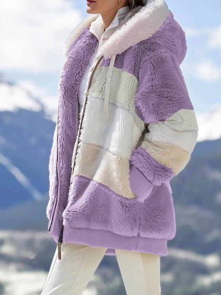 Eluna | Fluffy Warme winter Jas-Zomer Jassen-Calora-Lila-S-Calora