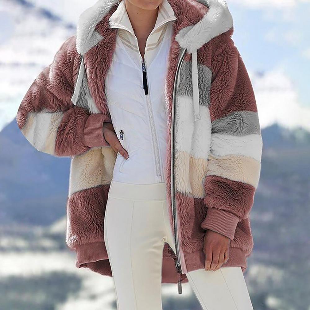 Eluna | Fluffy Warme winter Jas-Zomer Jassen-Calora-Rood-S-Calora