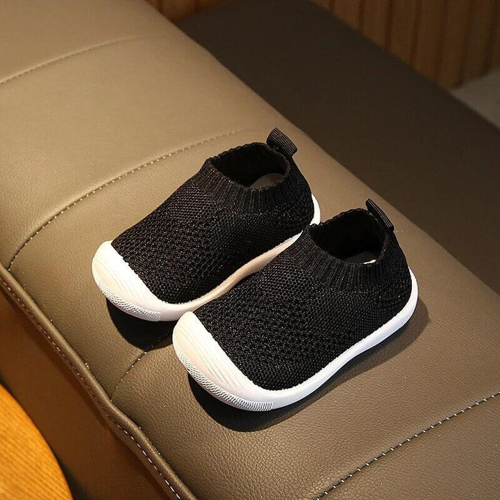 Elysia | Flexibele Anti-Slip Baby Schoenen-Sneakers-Calora-Zwart-14 - (Binnenzool 12.0cm)-Calora