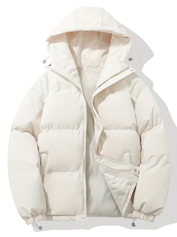 Emerson - Klassieke warme jas met capuchon-Zomer Jassen-Calora-Beige Wit-M-Calora