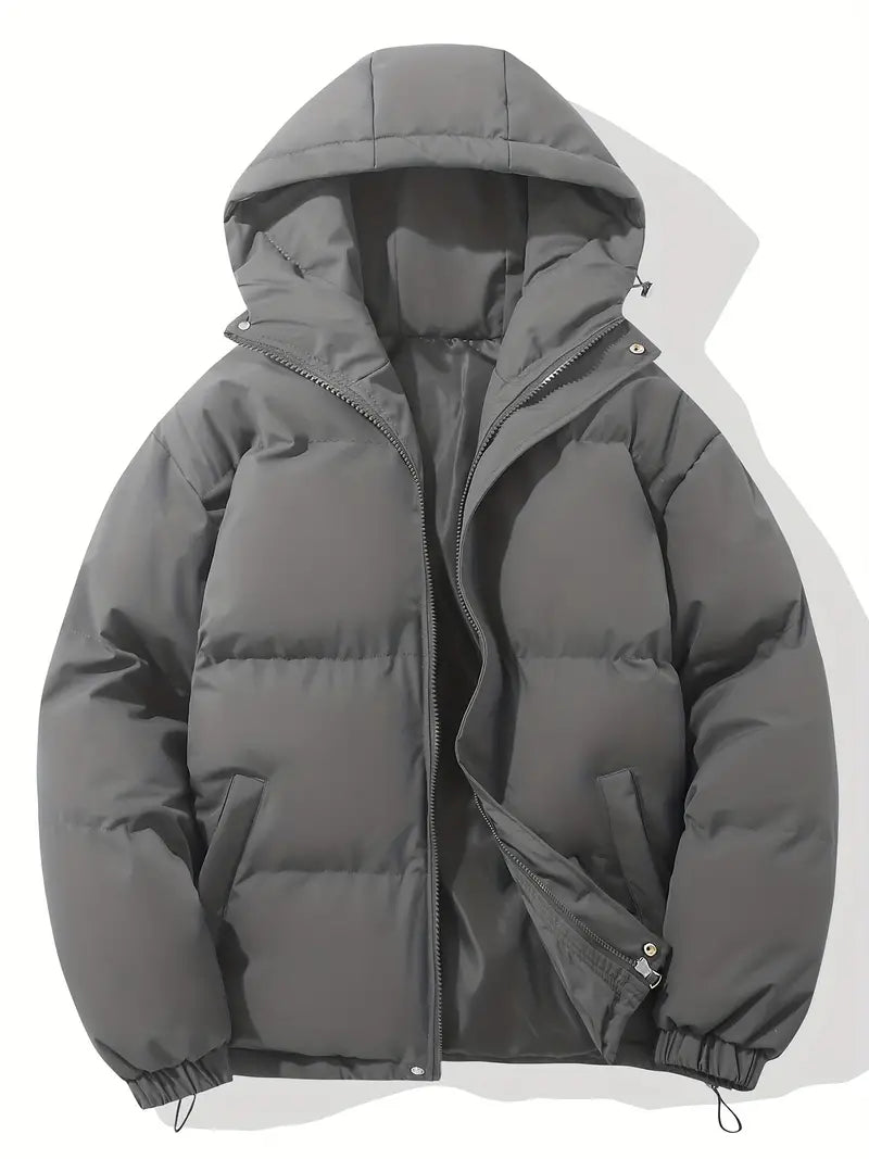 Emerson - Klassieke warme jas met capuchon-Zomer Jassen-Calora-Donkergrijs-M-Calora