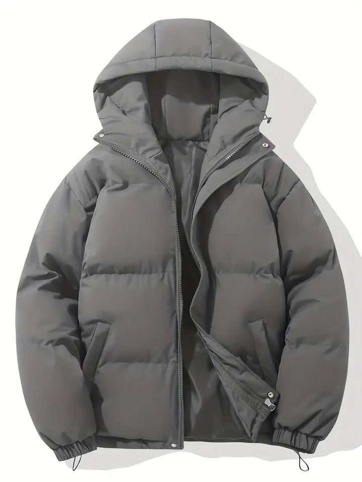Emerson - Klassieke warme jas met capuchon-Zomer Jassen-Calora-Donkergrijs-M-Calora