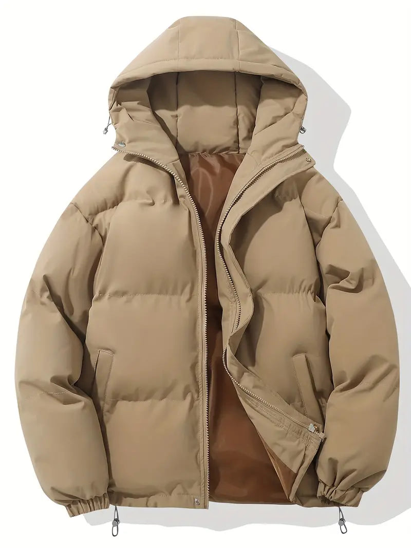 Emerson - Klassieke warme jas met capuchon-Zomer Jassen-Calora-Khaki-M-Calora