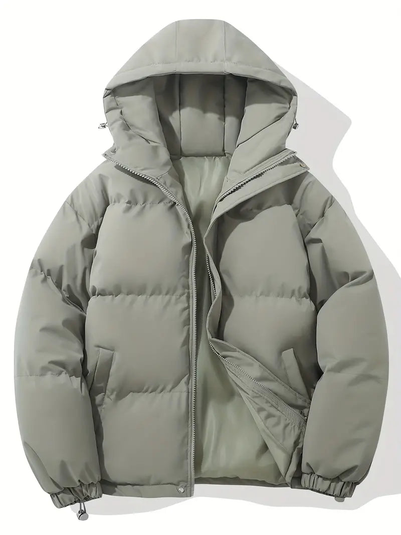 Emerson - Klassieke warme jas met capuchon-Zomer Jassen-Calora-Lichtgrijs-M-Calora