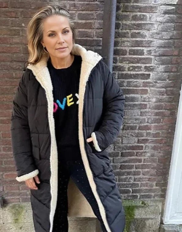 Estana | Warme Omkeerbare Winterjas-Zomer Jassen-Calora-Zwart-S-Calora