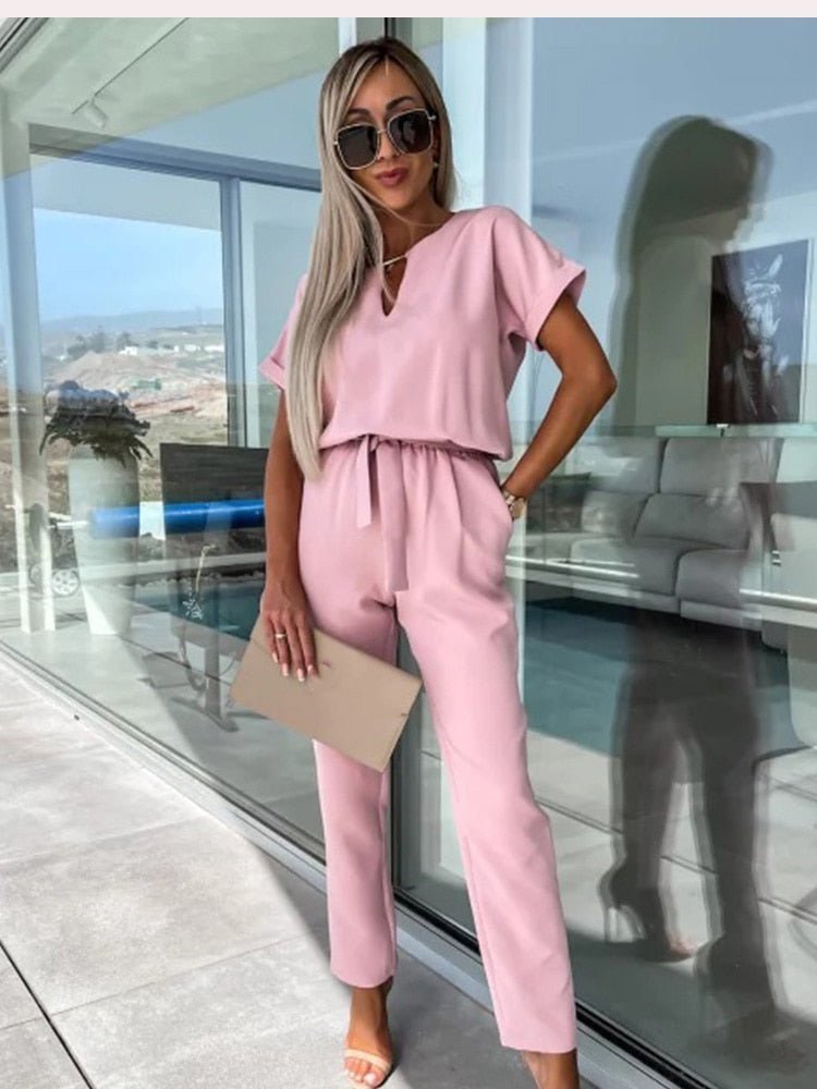Evandra | Chique Jumpsuit losvallend-Jumpsuits-Calora-Roze-S-Calora