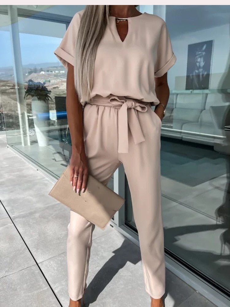 Evandra | Chique Jumpsuit losvallend-Jumpsuits-Calora-Rozenrood-S-Calora