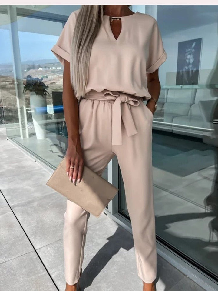Evandra | Chique Jumpsuit losvallend-Jumpsuits-Calora-Rozenrood-S-Calora