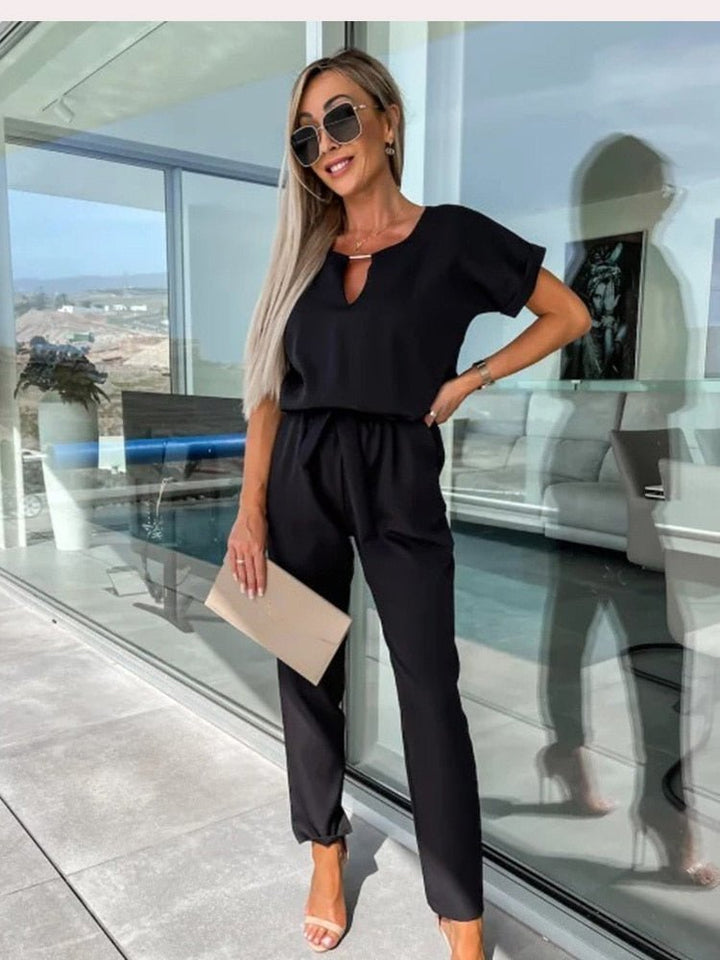 Evandra | Chique Jumpsuit losvallend-Jumpsuits-Calora-Zwart-S-Calora