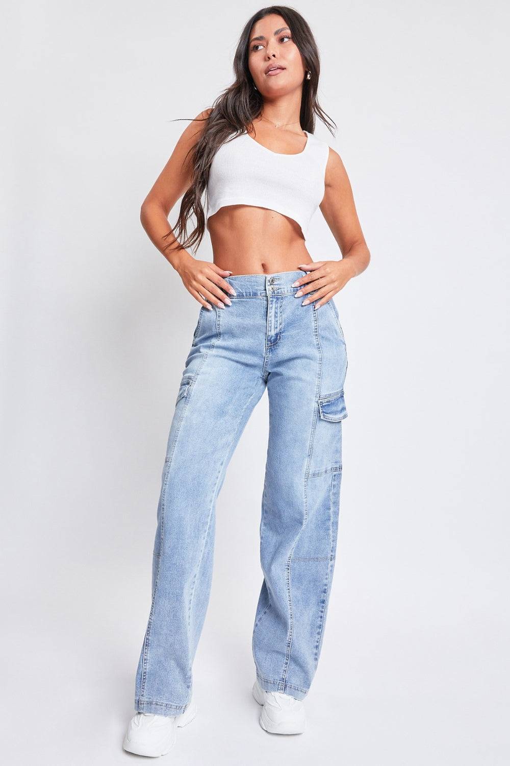 Faelyn | Rechte Cargo-Jeans met hoge taille-Pantalons-Calora-S-Calora