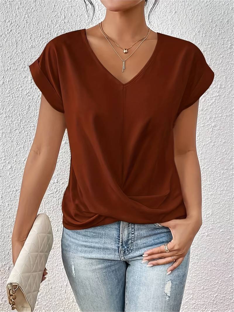 Fay | Casual Short-Sleeved T-Shirt-T-shirts-Calora-Rood-S-Calora