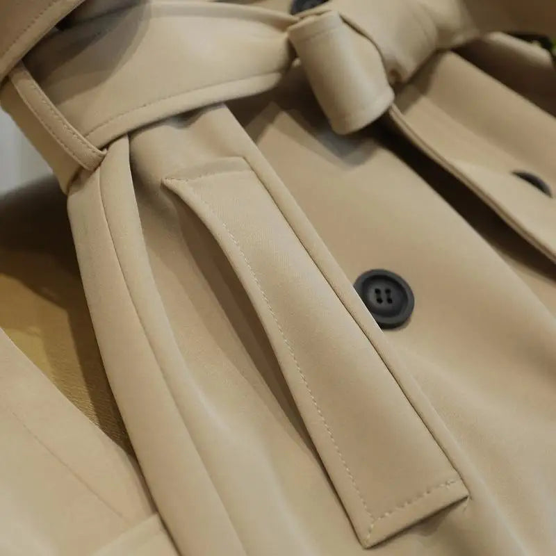 Fay | Dames trenchcoat met dubbele rij knopen en riem-Zomer Jassen-Calora-Khaki-S-Calora