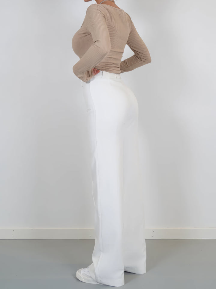 Fayana | Stijlvolle Pantalon met hoge Taille-Pantalons-Calora-Zwart-S-Calora