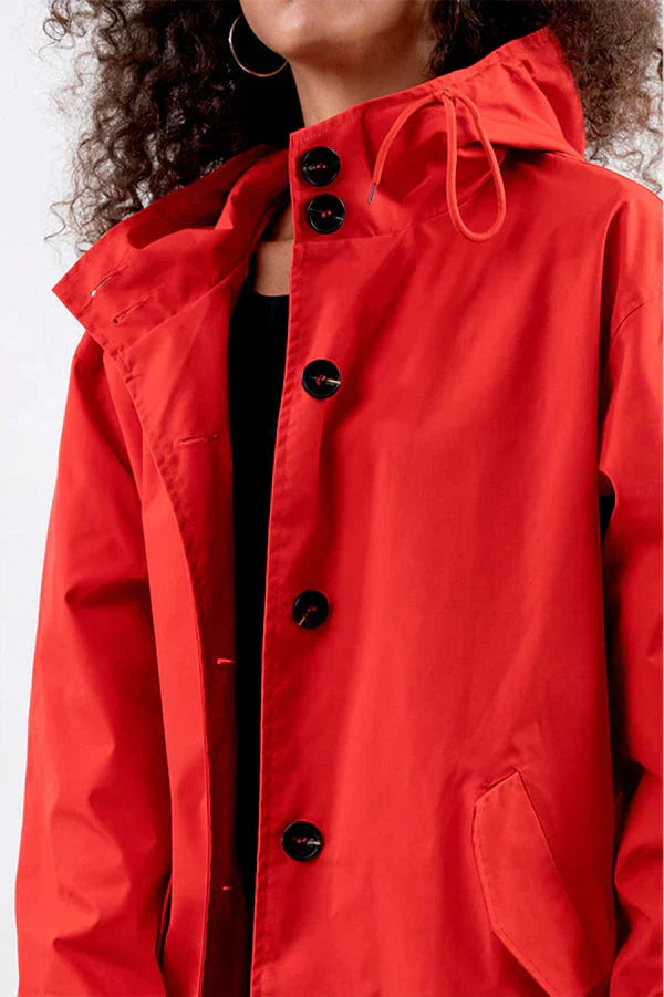 Felar | Halflange, losse regenjas voor dames-Zomer Jassen-Calora-Wit-S-Calora