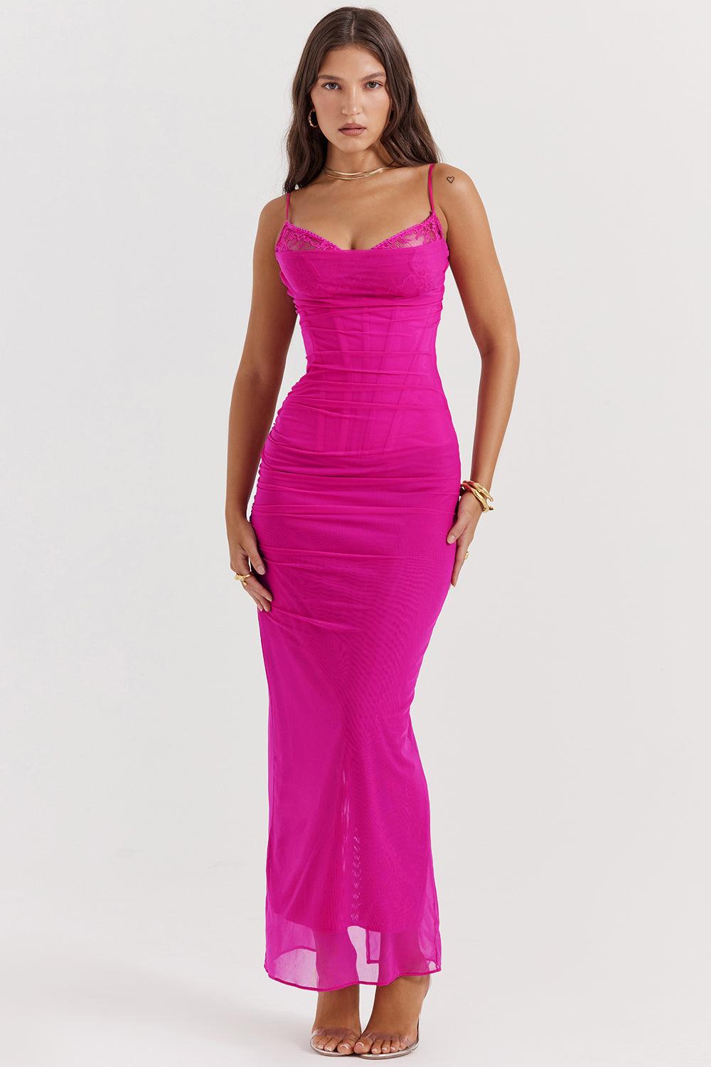 Felisa | Elegante Lange Maxi Jurk met snit-Zomer Jurken-Calora-Beige-XS-Calora