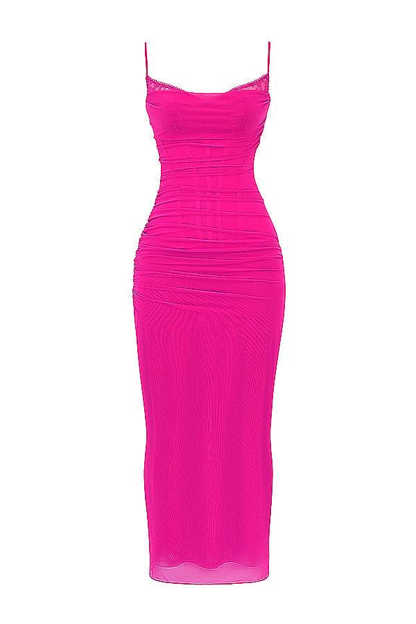 Felisa | Elegante Lange Maxi Jurk met snit-Zomer Jurken-Calora-Beige-XS-Calora