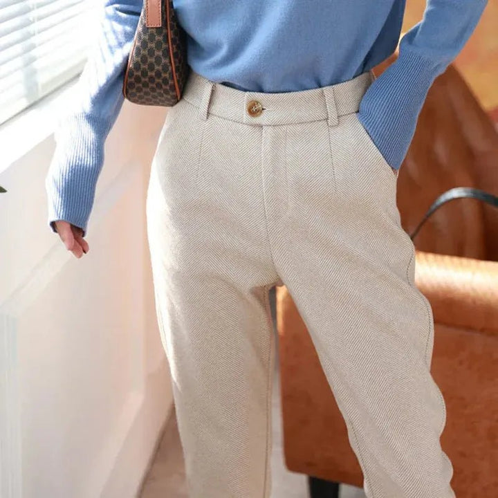 Fiorella | Klassieke Wollen Dames Pantalon-Pantalons-Calora-Wit-S-Calora