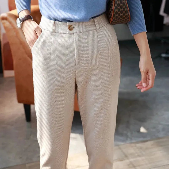 Fiorella | Klassieke Wollen Dames Pantalon-Pantalons-Calora-Zwart-S-Calora