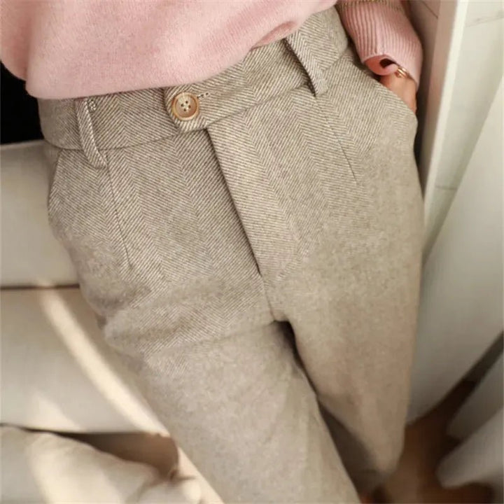 Fiorella | Klassieke Wollen Dames Pantalon-Pantalons-Calora-Zwart-S-Calora