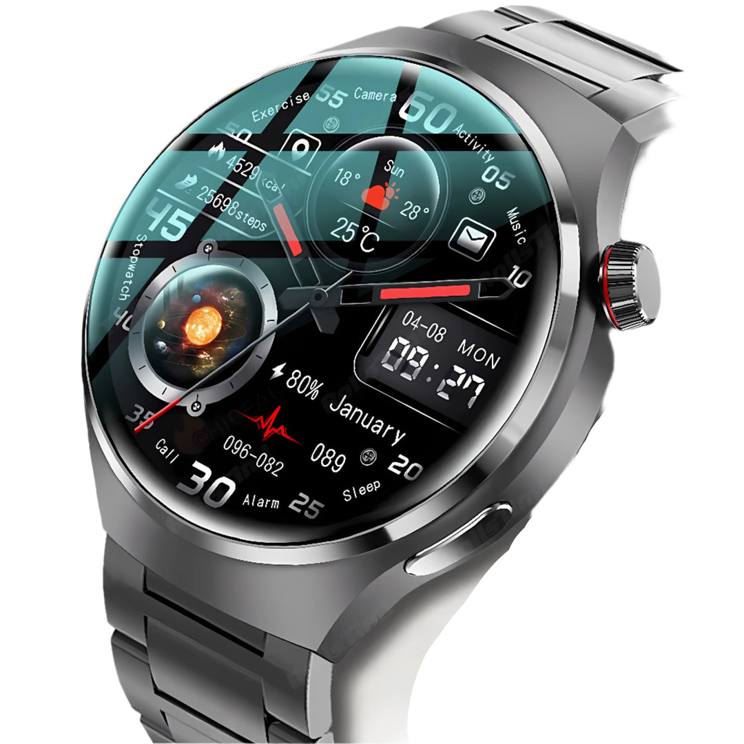 FitPulse | Smart Watch met Gezondheid Monitor en Bluetooth Bellen-Horloges-Calora-Zwart-Calora