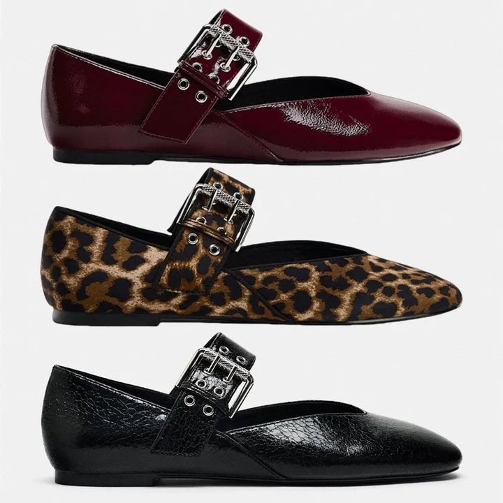 CALORA_ Flats Espadrilles voor Vrouwen met Retro Luipaard Print