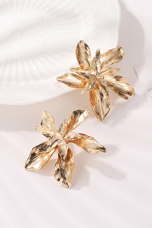 Flora | Grote Bloem Dangle Oorbellen-Armbanden-Calora-Goud-Calora
