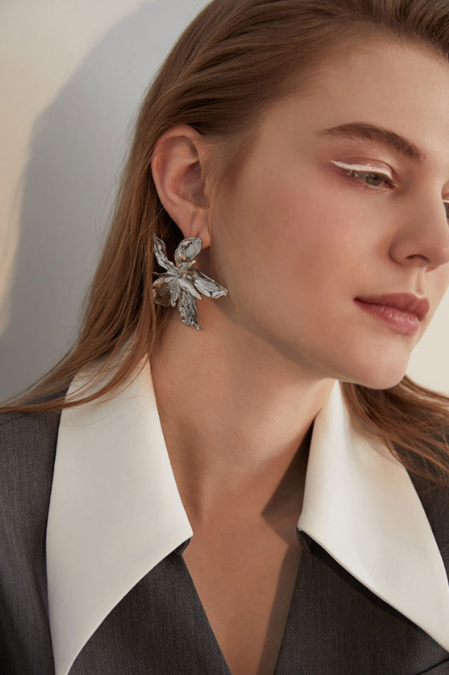 Flora | Grote Bloem Dangle Oorbellen-Armbanden-Calora-Goud-Calora