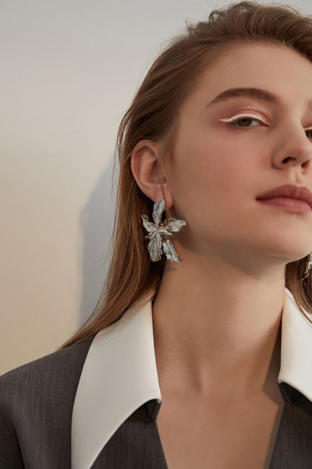 Flora | Grote Bloem Dangle Oorbellen-Armbanden-Calora-Goud-Calora