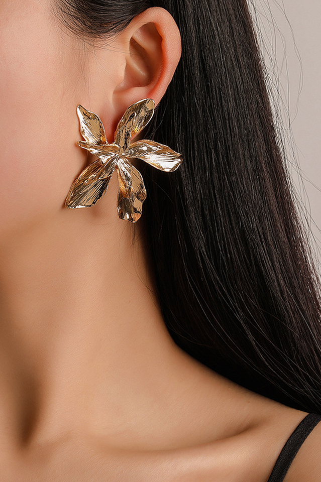 Flora | Grote Bloem Dangle Oorbellen-Armbanden-Calora-Goud-Calora