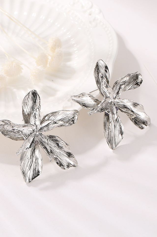 Flora | Grote Bloem Dangle Oorbellen-Armbanden-Calora-Zilver-Calora
