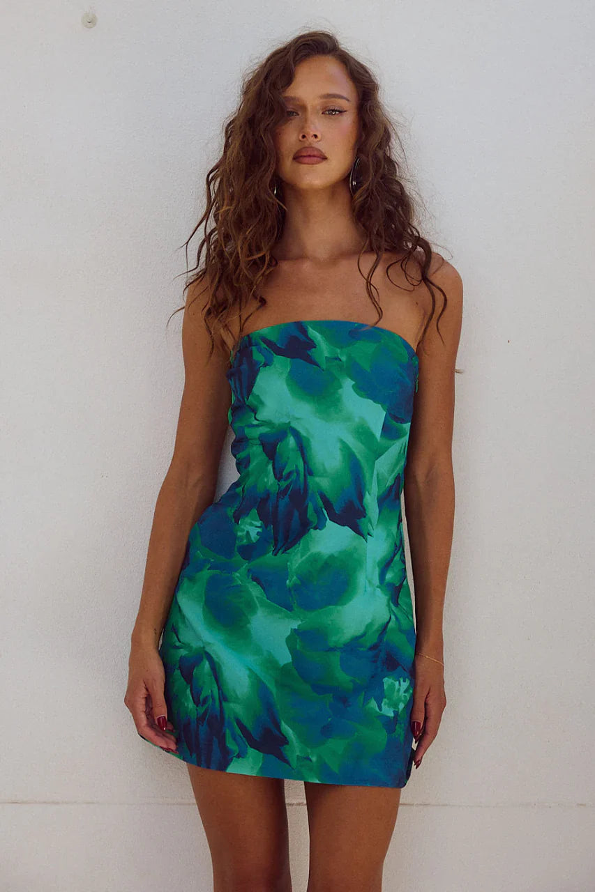 CALORA_ Floral Strapless Mini Jurk Met Bloemenprint Voor Dames