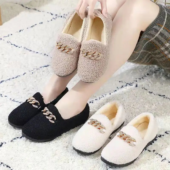Fluff Chique | Dames Warme Pluche Pantoffels-Slippers-Calora-Khaki-36-Calora